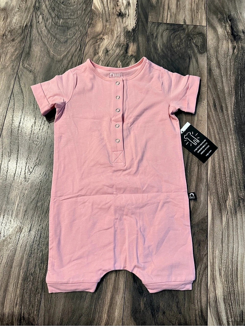 🌸 NWT RAGS Essentials Henley Shortie Romper 2T